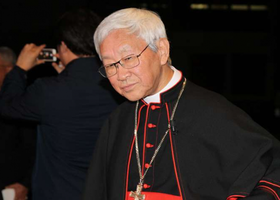 Cardinal Joseph Zen Ze-kiun departs the Pontifical Urbaniana University in Rome-11-18-14_Credit Bohumil Petrik-CNA