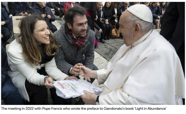 Tucum founder Giandonato Salvia with Pope Francis