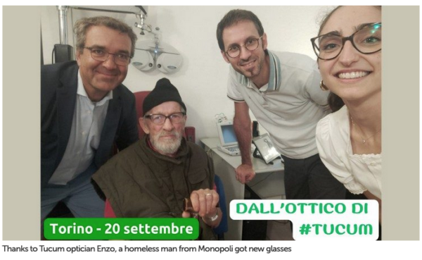 Tucum app helps homeless man get new glasses