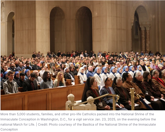 Thousands fill National Shrine for 2025 March for Life vigil: ‘We march as pilgrims’