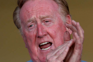 Early in the season, A Tribute to Catholic baseball sportscaster Vin Scully